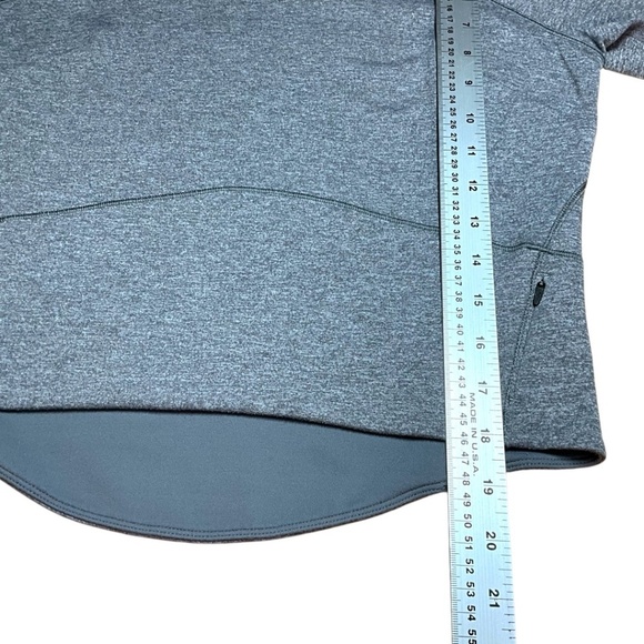 LULULEMON Hill and Valley Mock Neck Top Rulu™ Fabric in Heathered Slate US Sz 4 - Picture 7 of 10